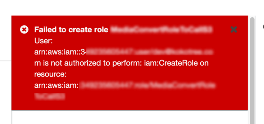 AWS user is not authorized to perform: iam:CreateRole - Studyraft