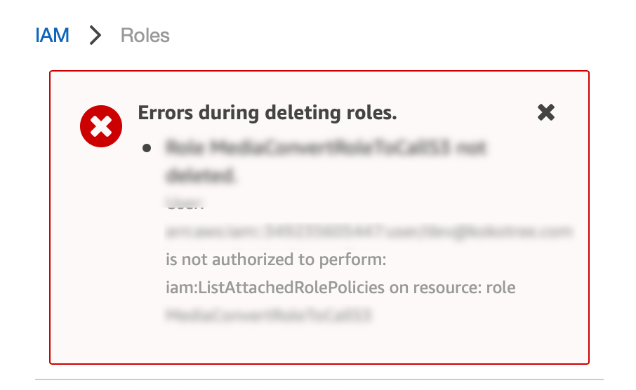 AWS user is not authorized to perform: iam: ListAttachedRolePolicies ...