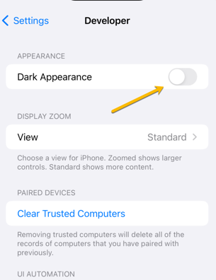 How to enable dark mode in iOS simulator - Studyraft