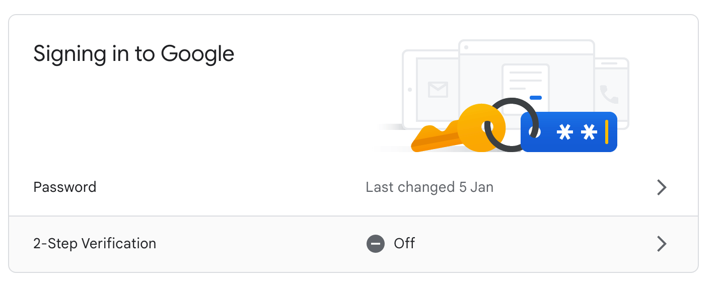 Signing in to Google